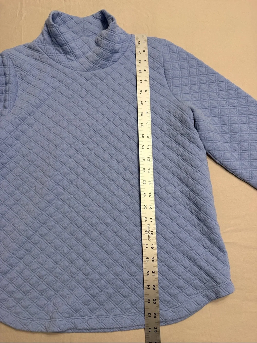 J.Crew Quilted Turtleneck Pullover S Blue